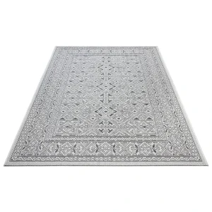 Northrugs In- & Outdoor Teppich Cuadrado Anthrazit Grau Creme 16