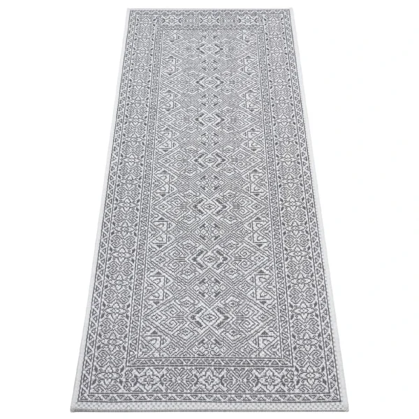 Northrugs In- & Outdoor Teppich Cuadrado Anthrazit Grau Creme 5