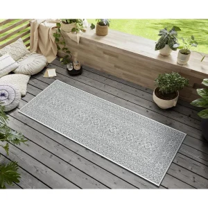 Northrugs In- & Outdoor Teppich Cuadrado Anthrazit Grau Creme 20
