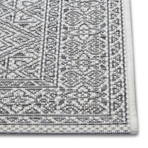 Northrugs In- & Outdoor Teppich Cuadrado Anthrazit Grau Creme 26