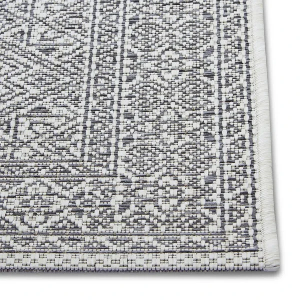 Northrugs In- & Outdoor Teppich Cuadrado Anthrazit Grau Creme 9