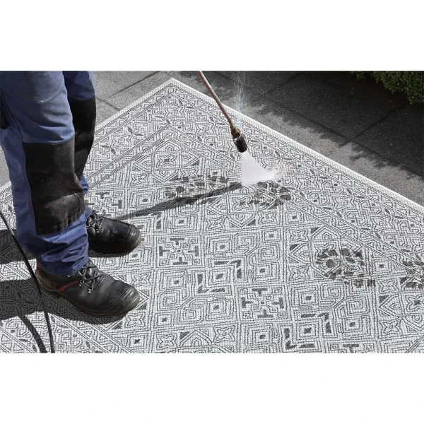 Northrugs In- & Outdoor Teppich Cuadrado Anthrazit Grau Creme 10