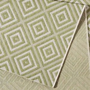 Northrugs In- & Outdoor Teppich Karo Grün/creme 10