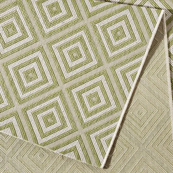 Northrugs In- & Outdoor Teppich Karo Grün/creme 5