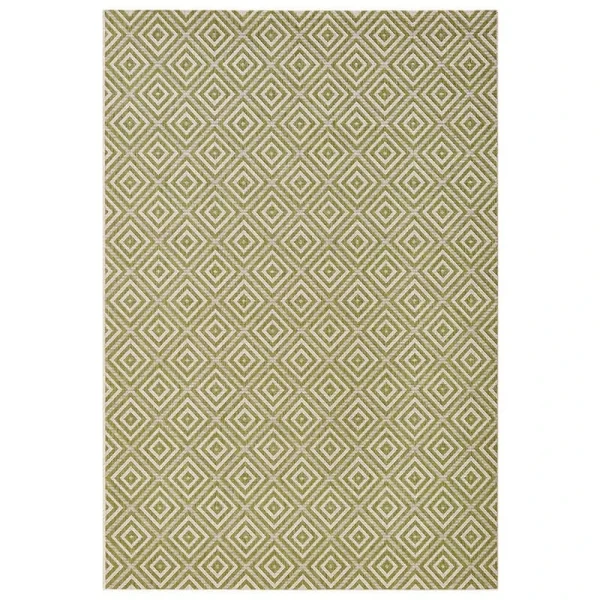 Northrugs In- & Outdoor Teppich Karo Grün/creme 1