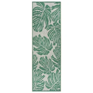 Northrugs In- & Outdoor Teppich Monstera Smaragdgrün Creme 14