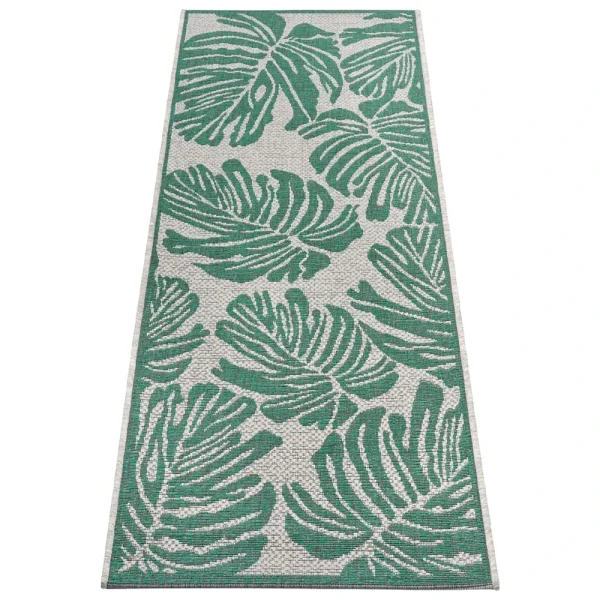 Northrugs In- & Outdoor Teppich Monstera Smaragdgrün Creme 6