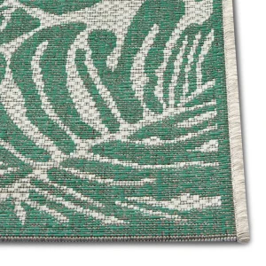 Northrugs In- & Outdoor Teppich Monstera Smaragdgrün Creme 28