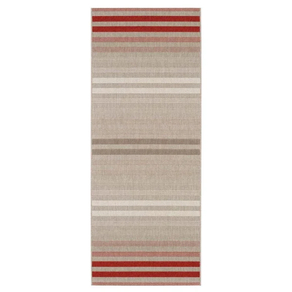 Northrugs In- & Outdoor Teppich Paros Rot Grau Creme 5