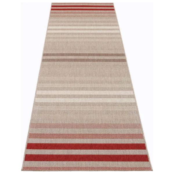 Northrugs In- & Outdoor Teppich Paros Rot Grau Creme 6