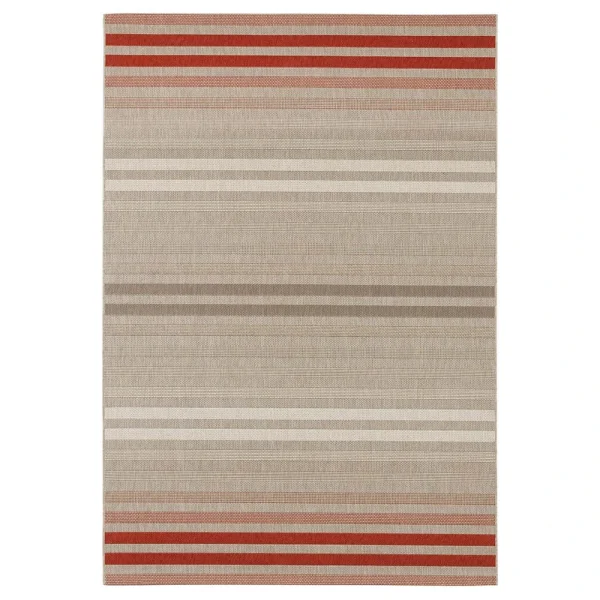 Northrugs In- & Outdoor Teppich Paros Rot Grau Creme 1