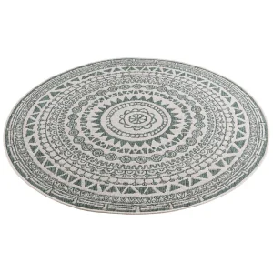 Northrugs In- & Outdoor Wendeteppich Coron Grün Creme, Rund 8
