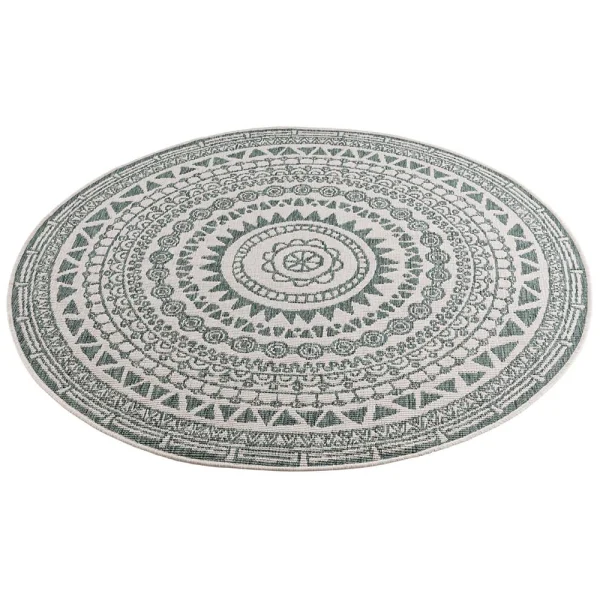 Northrugs In- & Outdoor Wendeteppich Coron Grün Creme, Rund 3
