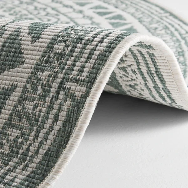 Northrugs In- & Outdoor Wendeteppich Coron Grün Creme, Rund 4