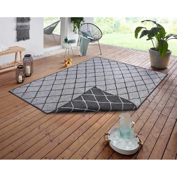 Northrugs In- & Outdoor Wendeteppich Malaga Schwarz Silber 4