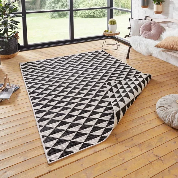 Northrugs In- & Outdoor Wendeteppich Tahiti Schwarz Creme 5