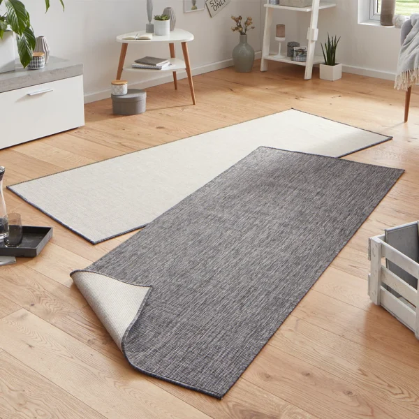 Northrugs In- & Outdoor Wendeteppich Uni Miami Grau Creme 8