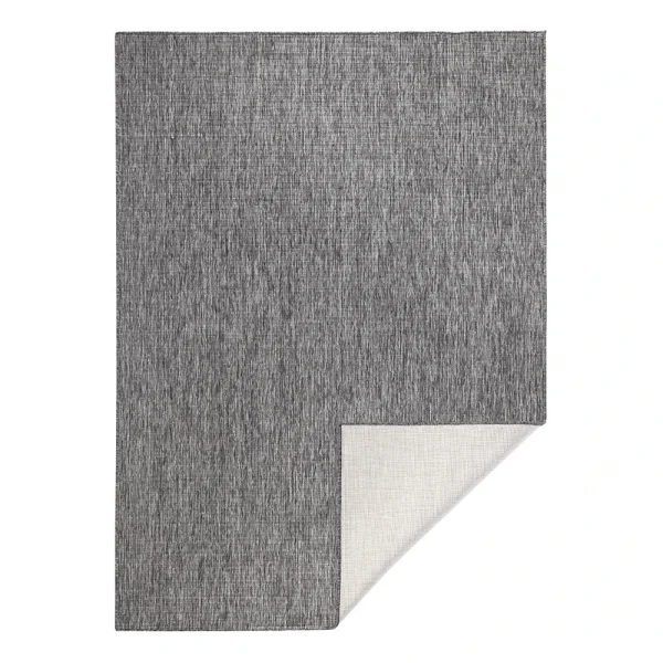 Northrugs In- & Outdoor Wendeteppich Uni Miami Grau Creme 1