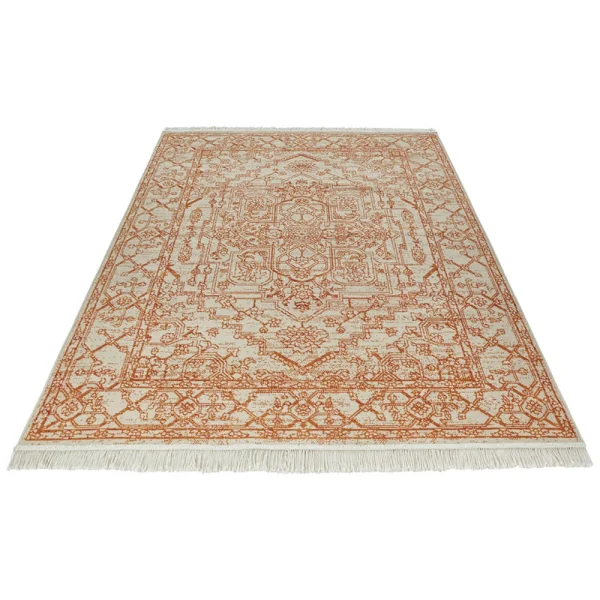 Nouristan Faltbarer Flachgewebe Deko-Teppich Miran Braun Creme 3