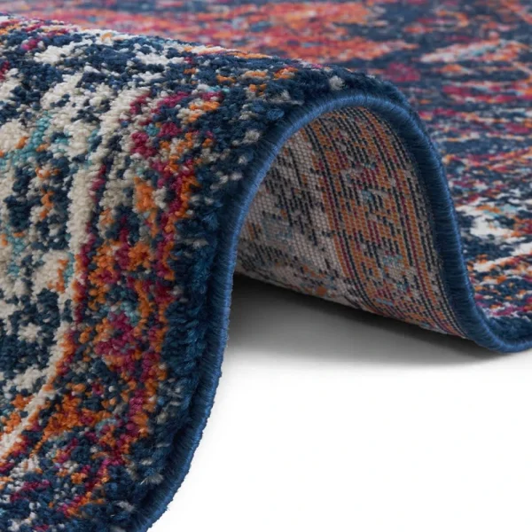 Nouristan Orientalischer Kurzflor Teppich Azrow Mitternachtsblau 4
