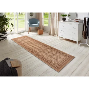 Nouristan Orientalischer Kurzflor Teppich Sao Braun 16