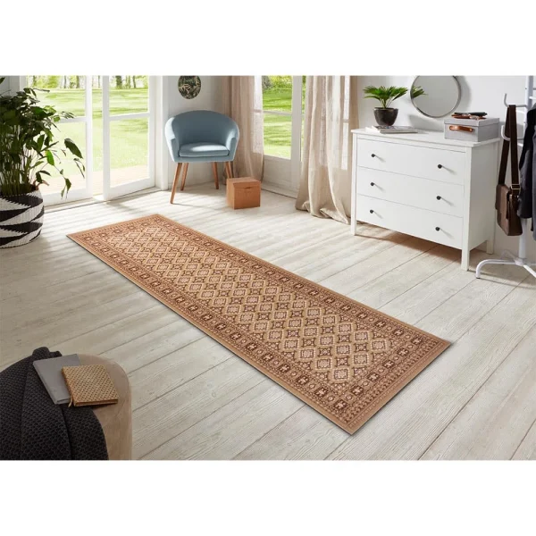 Nouristan Orientalischer Kurzflor Teppich Sao Braun 4