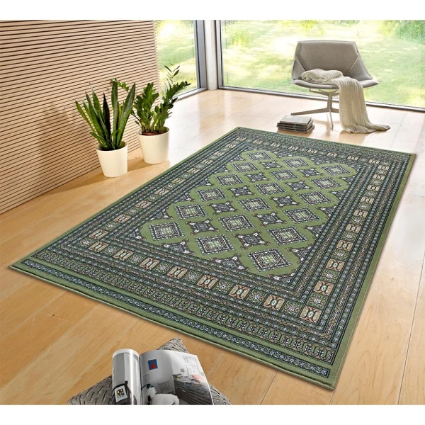 Nouristan Orientalischer Kurzflor Teppich Sao Grün 5