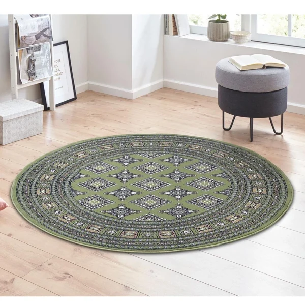 Nouristan Orientalischer Kurzflor Teppich Sao Grün 6