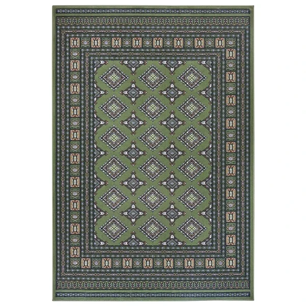 Nouristan Orientalischer Kurzflor Teppich Sao Grün 1