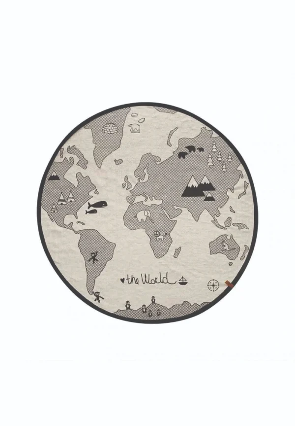 OYOY Teppich World Rug In Off-white Black 1