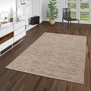 Pergamon Baumwolle Natur Kelim Teppich Easy Meliert In Braun 15