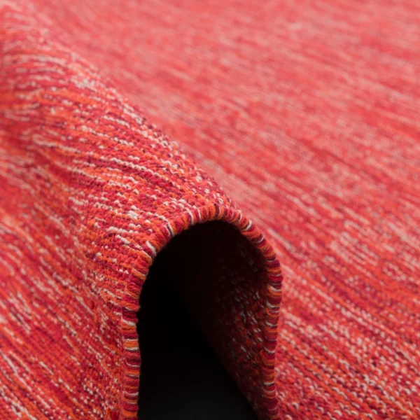 Pergamon Baumwolle Natur Kelim Teppich Easy Meliert In Rot 4