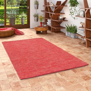 Pergamon Baumwolle Natur Kelim Teppich Easy Meliert In Rot 15