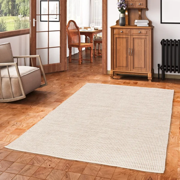 Pergamon Baumwolle Natur Kelim Teppich Sandy Modern In Beige 6