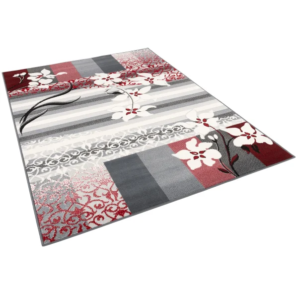 Pergamon Designer Teppich Samba Modern Blumen In Rot 3