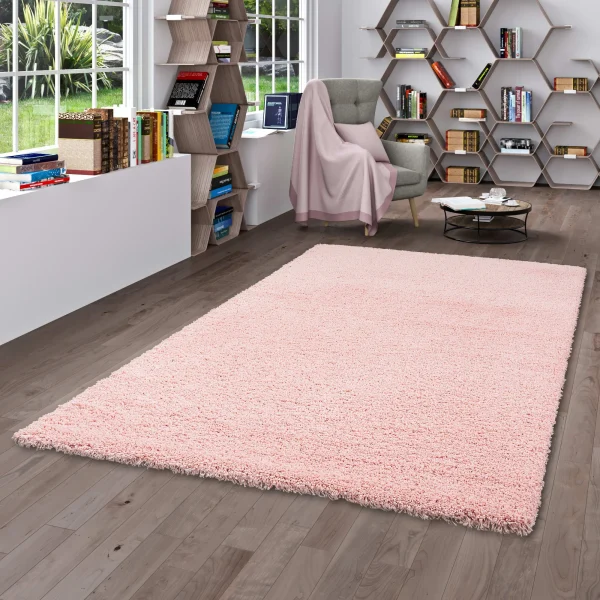 Pergamon Hochflor Langflor Shaggy Teppich Luxury In Rosa 6