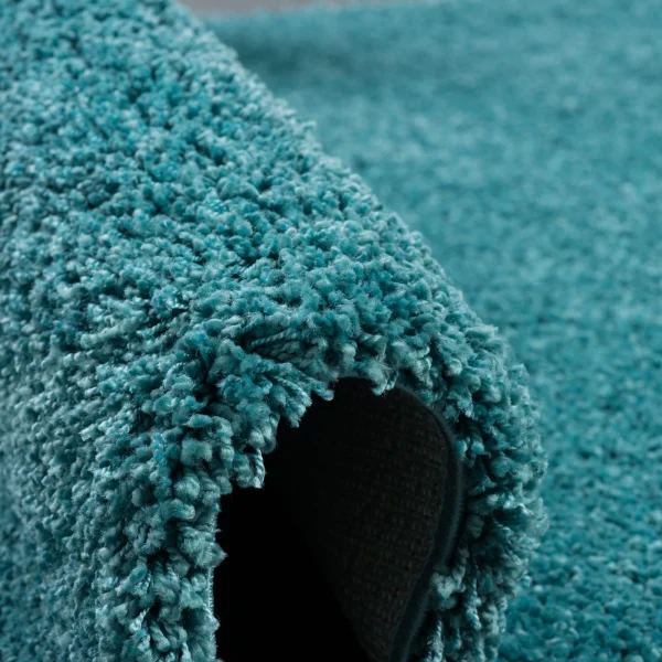 Pergamon Hochflor Langflor Shaggy Teppich Luxury Rund In Türkis 4