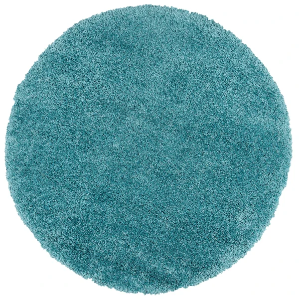 Pergamon Hochflor Langflor Shaggy Teppich Luxury Rund In Türkis 1