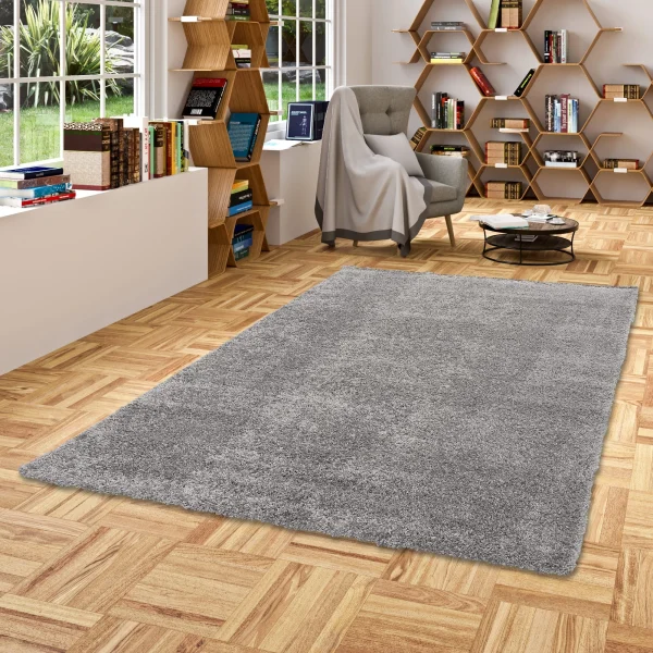 Pergamon Hochflor Langflor Teppich Aloha In Grijs 6