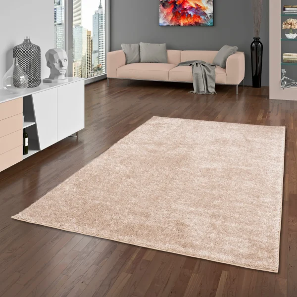 Pergamon Hochflor Shaggy Teppich Luxus Lounge In Beige 6