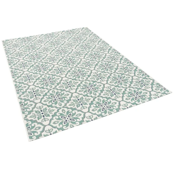 Pergamon In & Outdoor Teppich Carpetto Fliesenoptik In Mintgrün 3