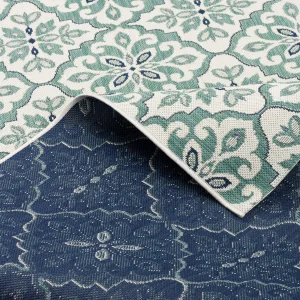 Pergamon In & Outdoor Teppich Carpetto Fliesenoptik In Mintgrün 11