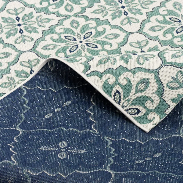 Pergamon In & Outdoor Teppich Carpetto Fliesenoptik In Mintgrün 4