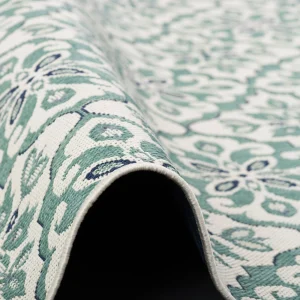 Pergamon In & Outdoor Teppich Carpetto Fliesenoptik In Mintgrün 13