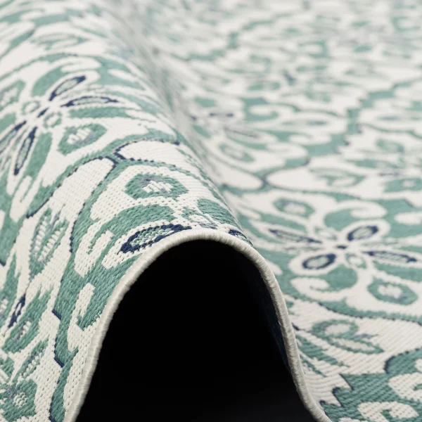 Pergamon In & Outdoor Teppich Carpetto Fliesenoptik In Mintgrün 5