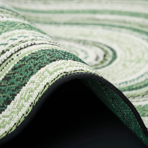 Pergamon In- Und Outdoor Teppich Carpetto Stripes Rund In Groen 4