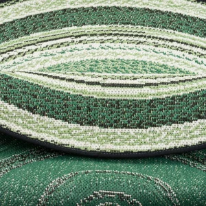Pergamon In- Und Outdoor Teppich Carpetto Stripes Rund In Groen 13