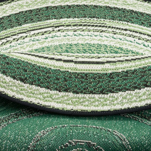 Pergamon In- Und Outdoor Teppich Carpetto Stripes Rund In Groen 5