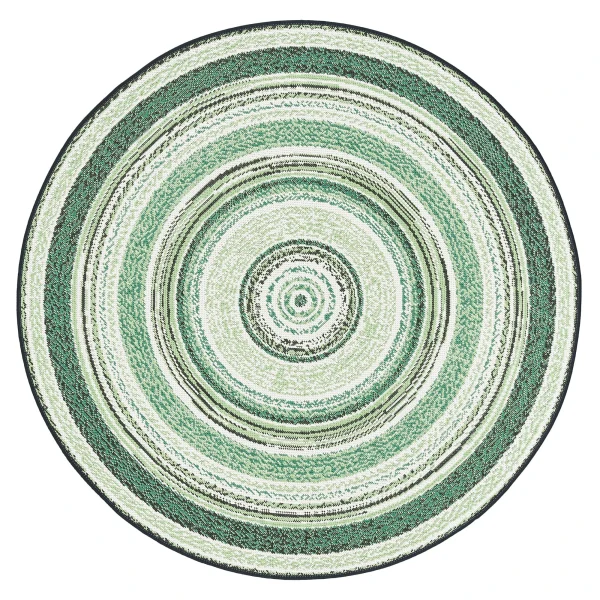 Pergamon In- Und Outdoor Teppich Carpetto Stripes Rund In Groen 1