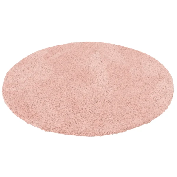 Pergamon Luxus Super Hochflor Shaggy Teppich Luca Rund In Rosa 3